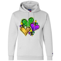 Cute Mardi Gras Heart Funny Fleur De Lis Mardi Gra Champion Hoodie | Artistshot