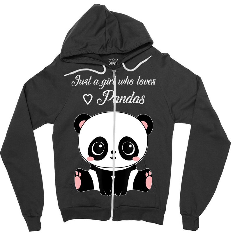 Cute Panda Shirt Just A Girl Who Loves Pandas T Sh Zipper Hoodie | Artistshot