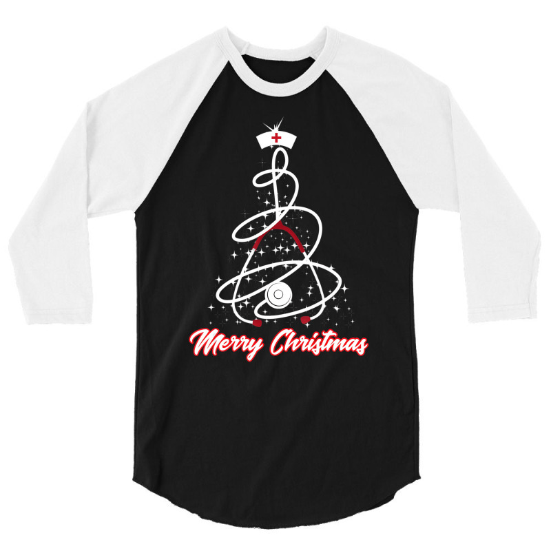 Merry Christmas Nurse Shirt Yuletide Practitioners 3/4 Sleeve Shirt by likensjaymie | Artistshot