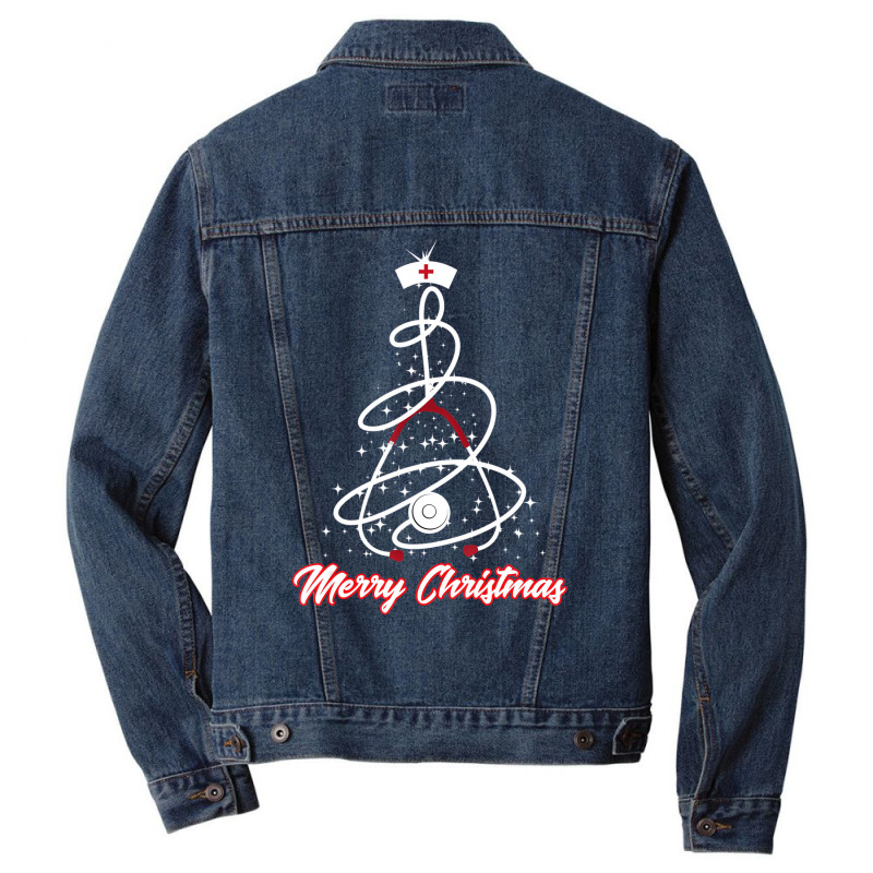 Merry Christmas Nurse Shirt Yuletide Practitioners Men Denim Jacket by likensjaymie | Artistshot