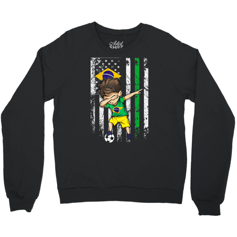 Dabbing Soccer Boy Brazil Jersey Shirt   Brazilian Crewneck Sweatshirt | Artistshot