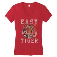 Easy Tiger Distressed Casual Chic Graphic For Wome Women's V-neck T-shirt | Artistshot