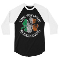 St. Patrick's Time For Some Shenanigans Clover Fun 3/4 Sleeve Shirt | Artistshot