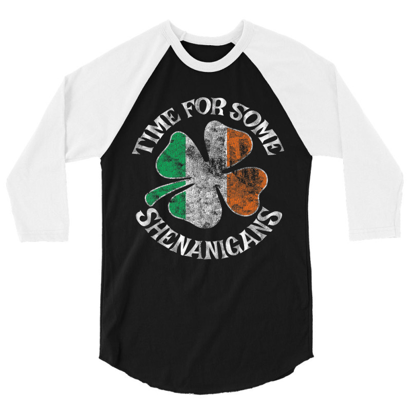 St. Patrick's Time For Some Shenanigans Clover Fun 3/4 Sleeve Shirt | Artistshot