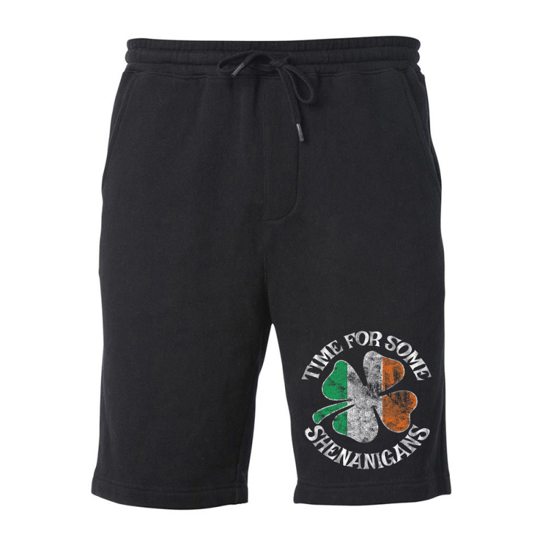 St. Patrick's Time For Some Shenanigans Clover Fun Fleece Short | Artistshot