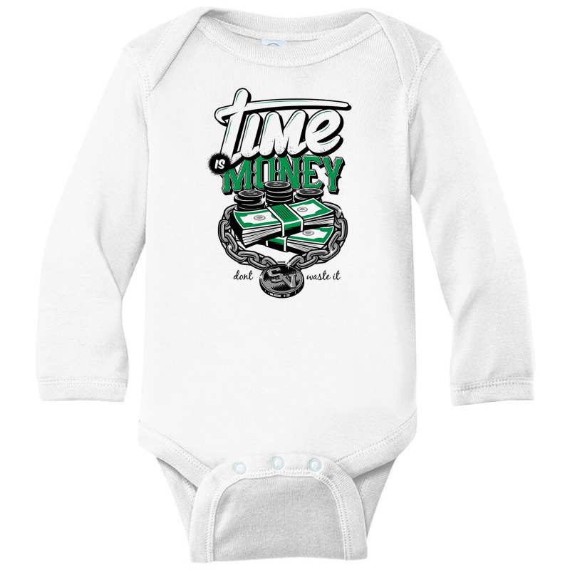 Time Is Money Long Sleeve Baby Bodysuit by annashopp | Artistshot