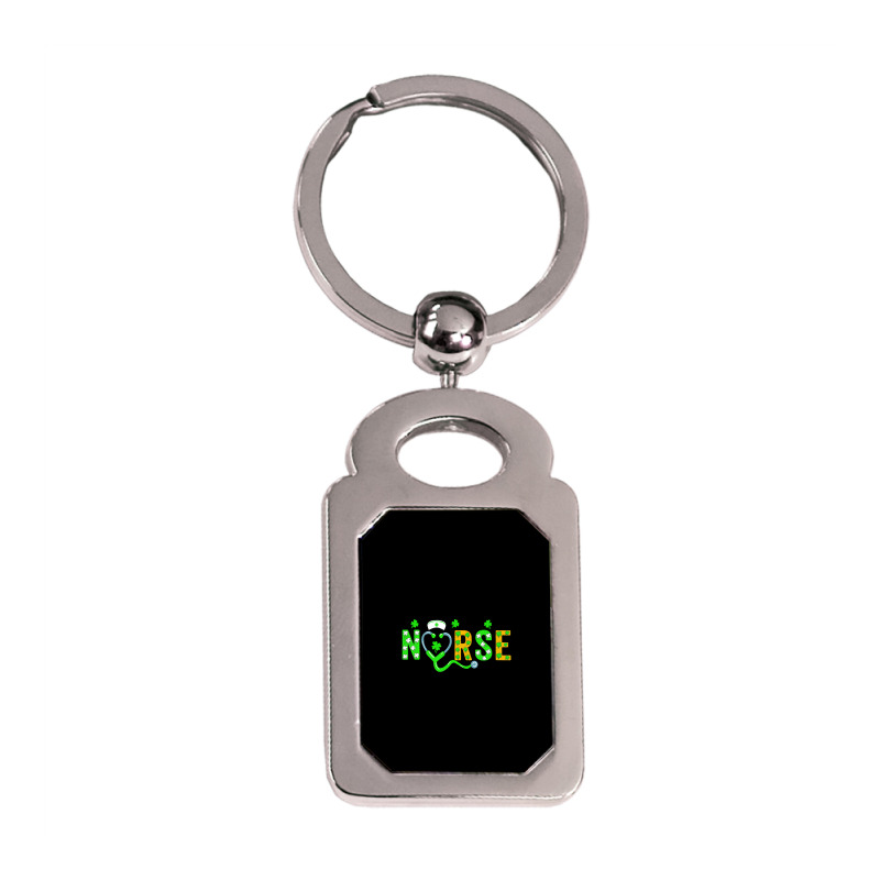 Nurse St Patricks Day Shirt St Patricks Day Nurse Silver Rectangle Keychain | Artistshot