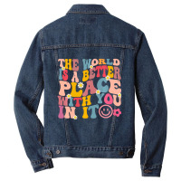 The World Is A Better Place With You In It Retro G Men Denim Jacket | Artistshot