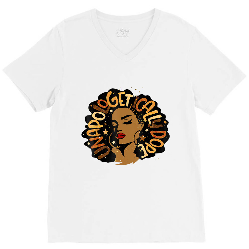 Unapologetically Dope Black Pride Melanin African V-Neck Tee by tahon | Artistshot