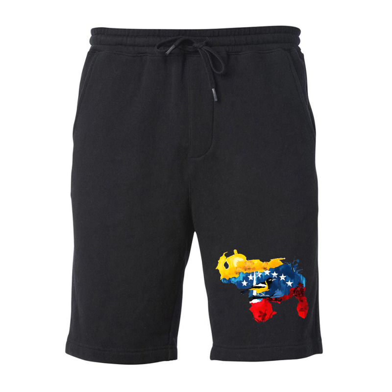 Venezuelan Map   Venezuelan Flag   Colored Venezue Fleece Short | Artistshot