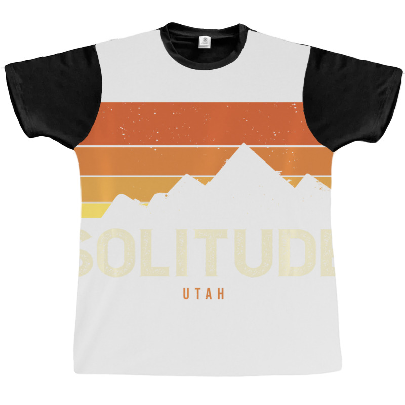 Vintage Solitude Utah Mountains Hiking Sunset Retr Graphic T-shirt | Artistshot