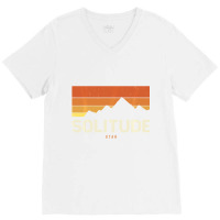 Vintage Solitude Utah Mountains Hiking Sunset Retr V-neck Tee | Artistshot