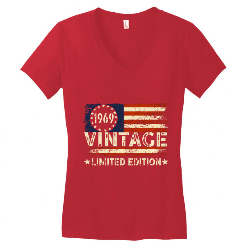 Vintage 1969 Limited Edition 54 Year Old Gifts 54t Women's V-Neck T-Shirt by wortham | Artistshot