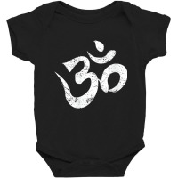 Womens Distressed Om Meditation Spiritual Indian Y Baby Bodysuit | Artistshot