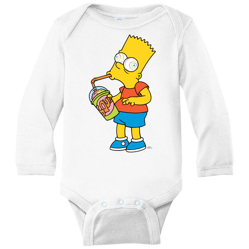 The Simpsons Bart Simpson Squishee Brain Freeze Sw Long Sleeve Baby Bodysuit by dicosmokias | Artistshot