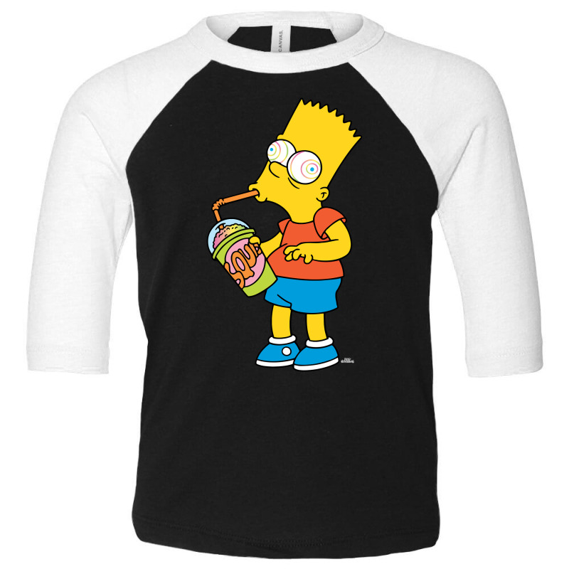 The Simpsons Bart Simpson Squishee Brain Freeze Sw Toddler 3/4 Sleeve Tee by dicosmokias | Artistshot