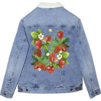 Vintage Strawberries Strawberry Lover Fruit Berry Unisex Sherpa-lined Denim Jacket | Artistshot