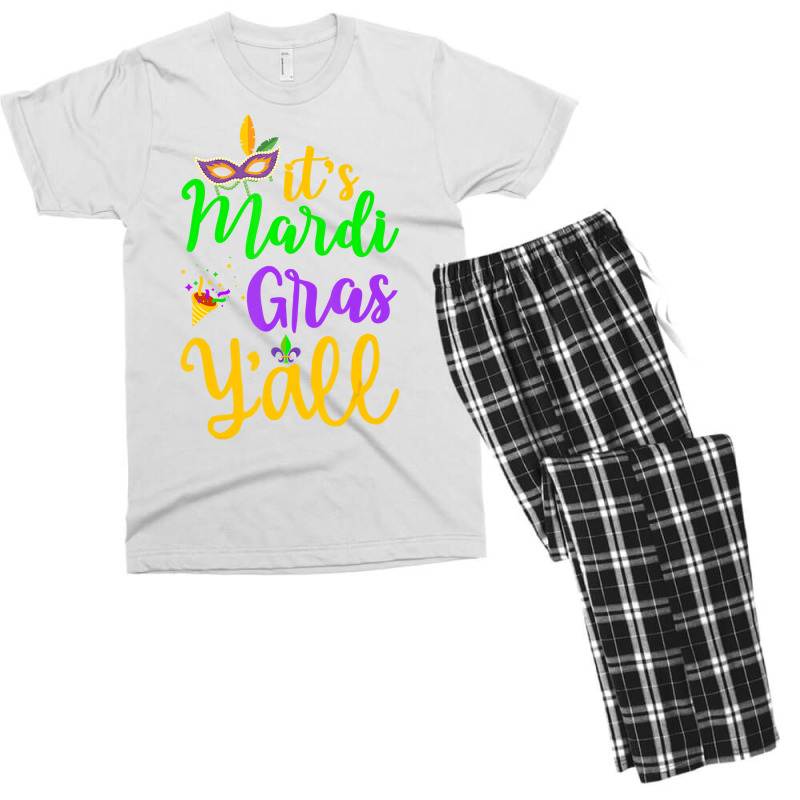 Its Mardi Gras Yall Tshirt Mardi Gras Party Mask C Men's T-shirt Pajama Set | Artistshot