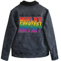 Artist Job Gifts Design Perfect Present For Mom Da Unisex Sherpa-lined Denim Jacket | Artistshot