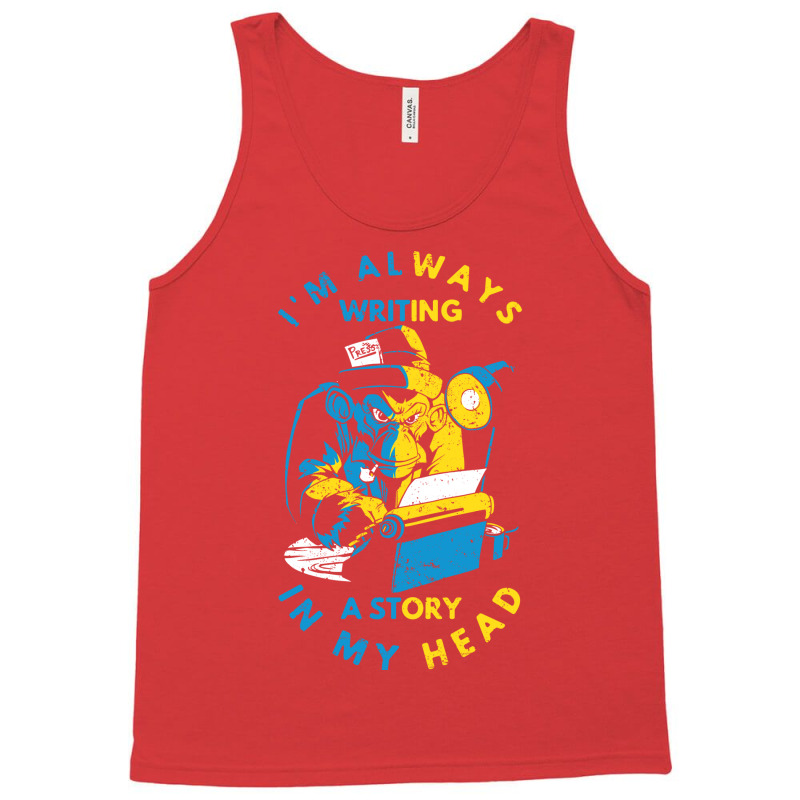 Author Book Writer Monkey Story Detective Funny Tank Top by ajithcti1 | Artistshot