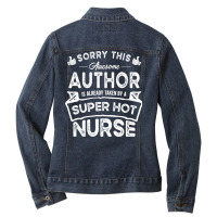 Sorry This Author Is Taken Yellow Ladies Denim Jacket | Artistshot