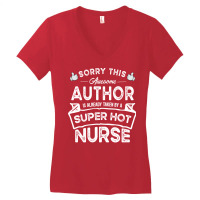 Sorry This Author Is Taken Yellow Women's V-neck T-shirt | Artistshot