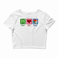 Peace Love Books Music Crop Top | Artistshot