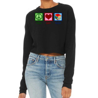 Peace Love Books Music Cropped Sweater | Artistshot