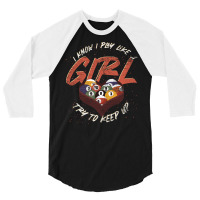 Funny Girls Billiard Player Pool Lover Heart Snook 3/4 Sleeve Shirt | Artistshot