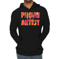 Proud To Be An Artist Bold Pink And Orange Design Lightweight Hoodie | Artistshot