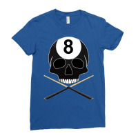 Eight Ball Skull With Crossed Cues Ladies Fitted T-shirt | Artistshot