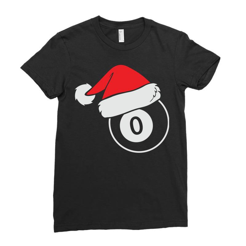 Billard Ball Santa Christmas Hat Tshirt Ladies Fitted T-Shirt by ruthietalhap | Artistshot