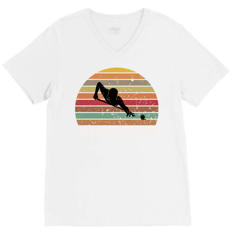 Billiards Retro Sunset Design V-neck Tee | Artistshot