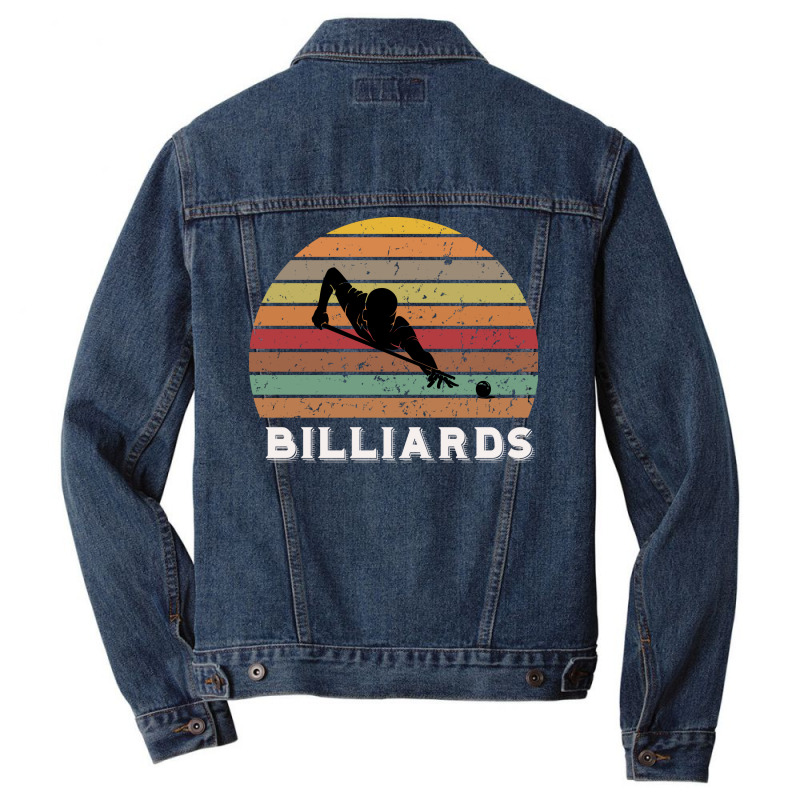 Billiards Retro Sunset Design Men Denim Jacket | Artistshot