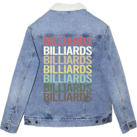 Colorful Text Billiards 1 Unisex Sherpa-lined Denim Jacket | Artistshot