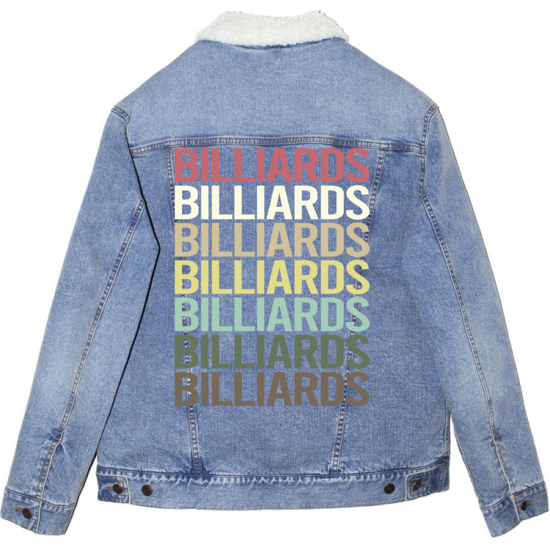 Colorful Text Billiards 1 Unisex Sherpa-lined Denim Jacket | Artistshot