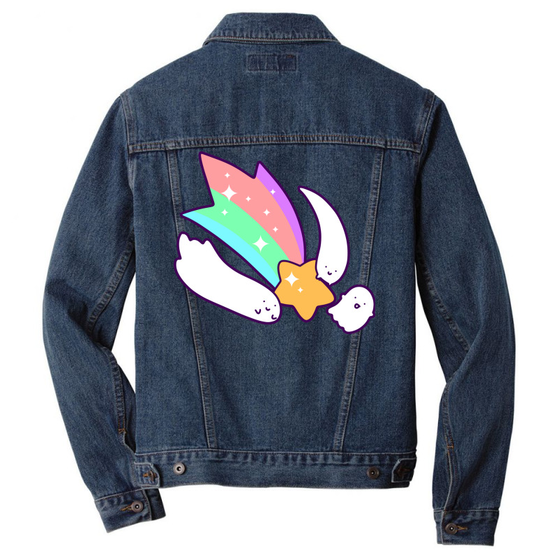 Pastel Shooting Star Ghosts Men Denim Jacket | Artistshot