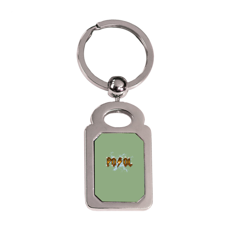 Heavy Metal Pool Silver Rectangle Keychain | Artistshot