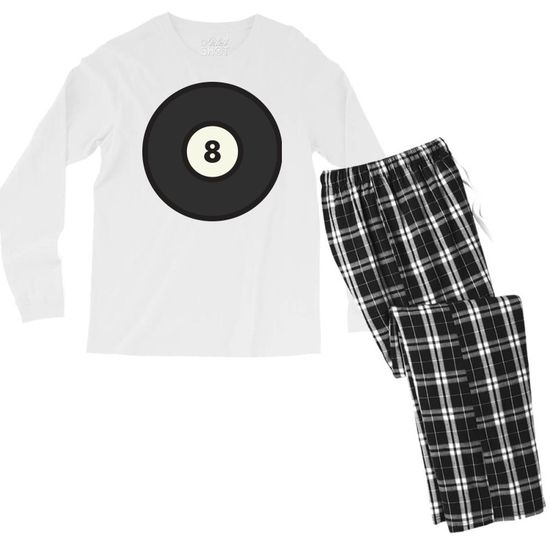 Black Eight 8 Ball Pool Illustration Men's Long Sleeve Pajama Set | Artistshot