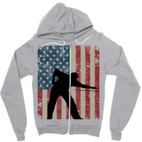 Vintage American Flag Billiards 4th Of July Zipper Hoodie | Artistshot