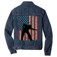 Vintage American Flag Billiards 4th Of July Men Denim Jacket | Artistshot