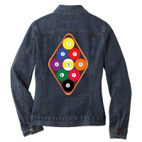 The Nineball Rack Pool Game Ladies Denim Jacket | Artistshot