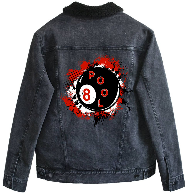 Funny Billiard 8 Ball Pool Billiard Player 3 Unisex Sherpa-Lined Denim Jacket by raposaounk | Artistshot