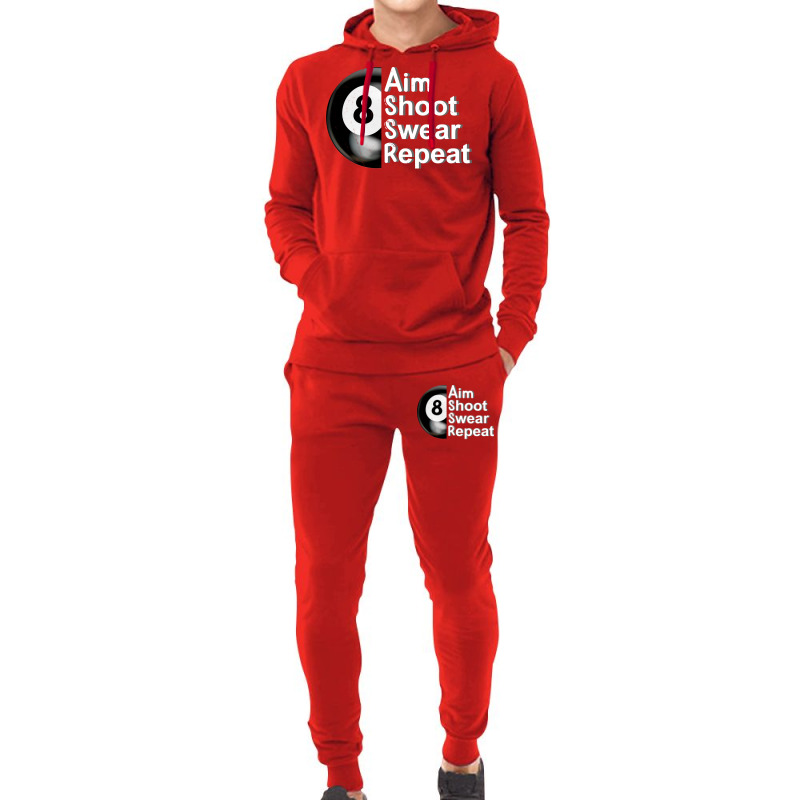 Aim Shoot Swear Repeat 8ball Pool Player Hoodie & Jogger Set | Artistshot