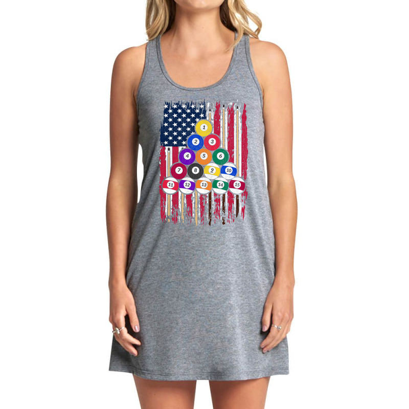 Us Flag Snooker Player American Pool Billiard Tank Dress by feilbeybita | Artistshot