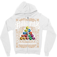 Billiards Pool Balls Vintage Style Pool Player Des Zipper Hoodie | Artistshot