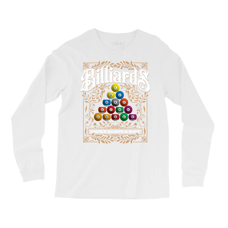 Billiards Pool Balls Vintage Style Pool Player Des Long Sleeve Shirts by gusevfabay5 | Artistshot