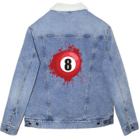 Eight Ball Billiard Design Gift Idea Unisex Sherpa-lined Denim Jacket | Artistshot