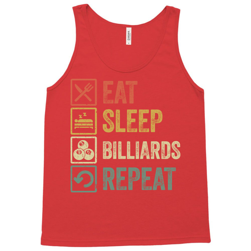 Funny Eat Sleep Billiards Repeat Retro Vintage Gif Tank Top by zimeleiorver1 | Artistshot