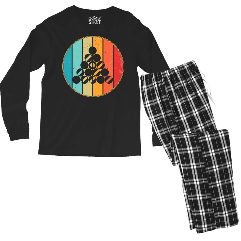 Retro Vintage Sunset Billiard Lover Men's Long Sleeve Pajama Set | Artistshot